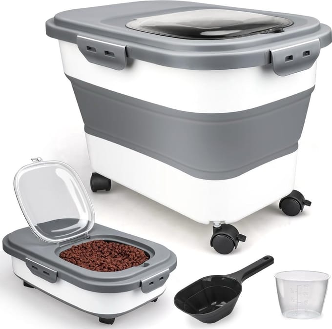 BOTC Voedselcontainer Hond of Kat - Voedselcontainer hond - Opslagcontainer Kat - Wit