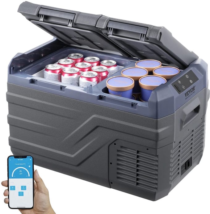 M-Goods - Elektrische Koelbox 30L - Compressor Koelbox 12V/230V - Autokoelkast - Draagbare Koelkast - Bluetooth Bediening