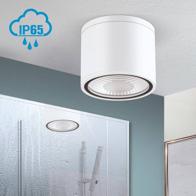 ORION LED plafondspot Sputnik IP65 Ø 14,5 cm wit
