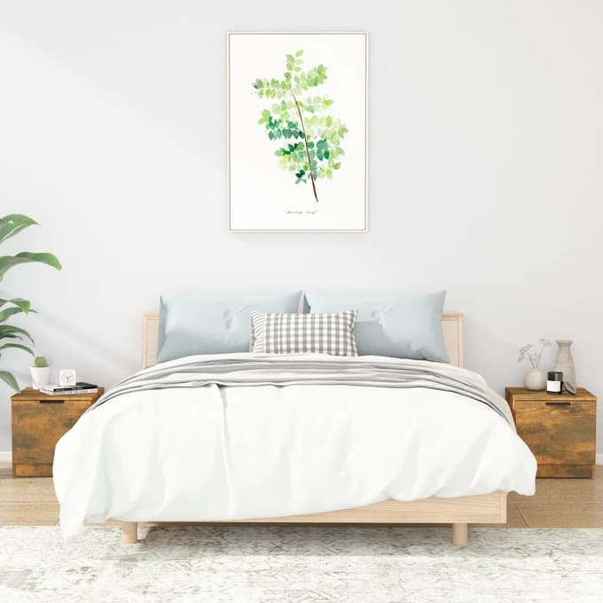 vidaXL - Nachtkastjes - 2 - st - 40x39x40 - cm - gerookt - eikenkleurig