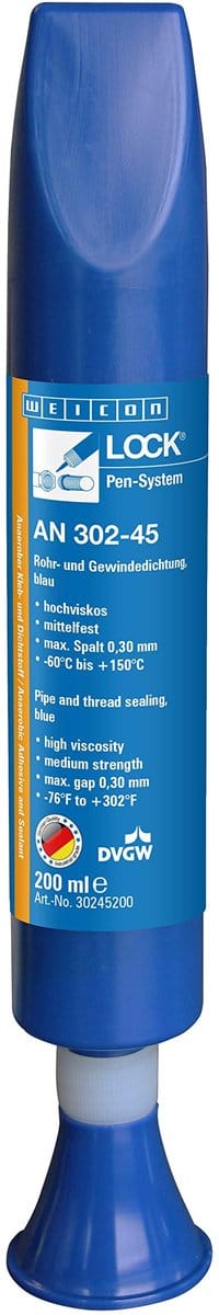 WEICONLOCK AN 302-45 – 200 ml – Blauw – Voor grove schroefdraad tot M45