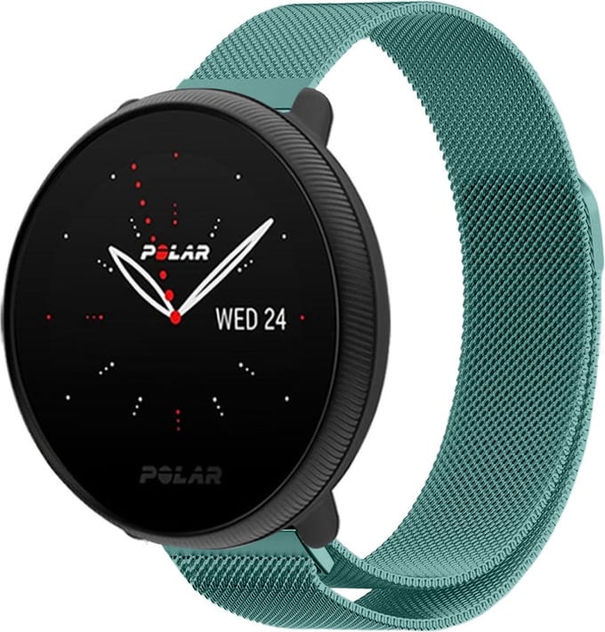 Strap-it Luxe Milanese bandje - geschikt voor Polar Ignite / Ignite 2 / Ignite 3 / Unite / Pacer - groen