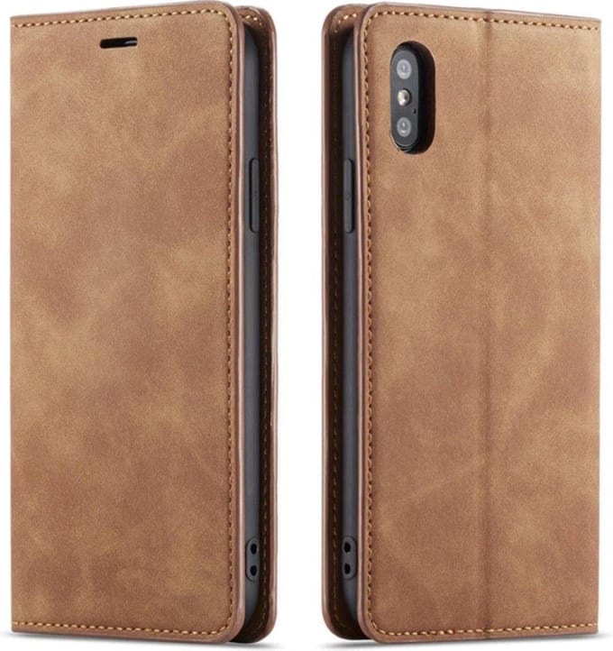 Geschikt voor Apple iPhone XS Max Bookcase | Bruin | Pasjeshouder | Portemonnee hoesje