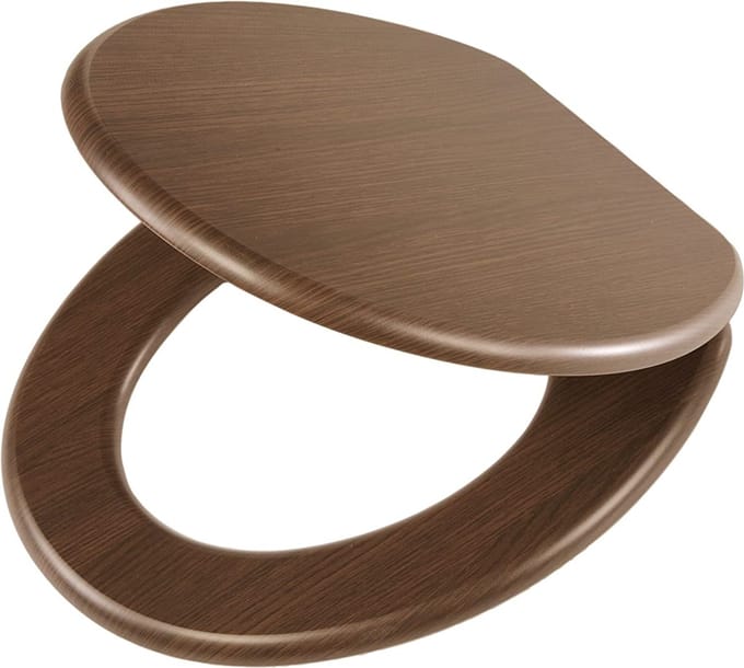 MDF Softclose Toiletbril 37.6x5.2x44.8 cm - Walnoot