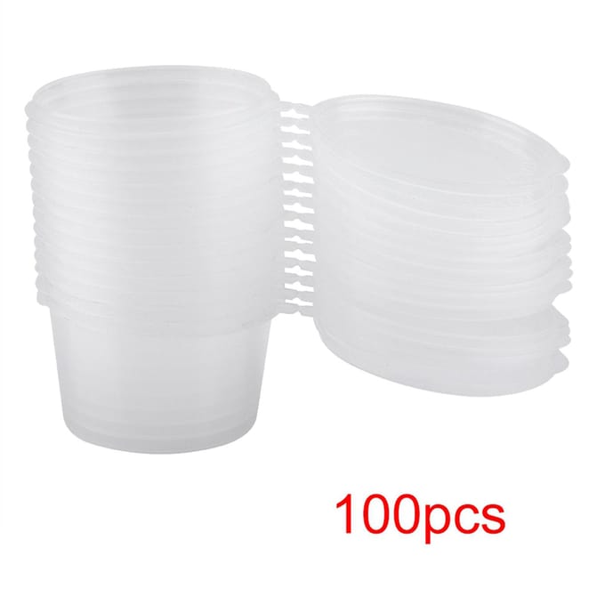 100m l4oz Transparante Plastic Bekers Afhaal Saus Kruiden Doos Sausbeker white