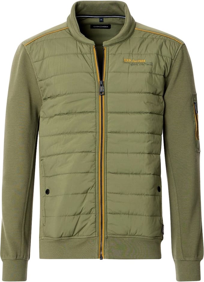 Casa Moda Vest Met Elasthan Opstaande Kraag Groen - M