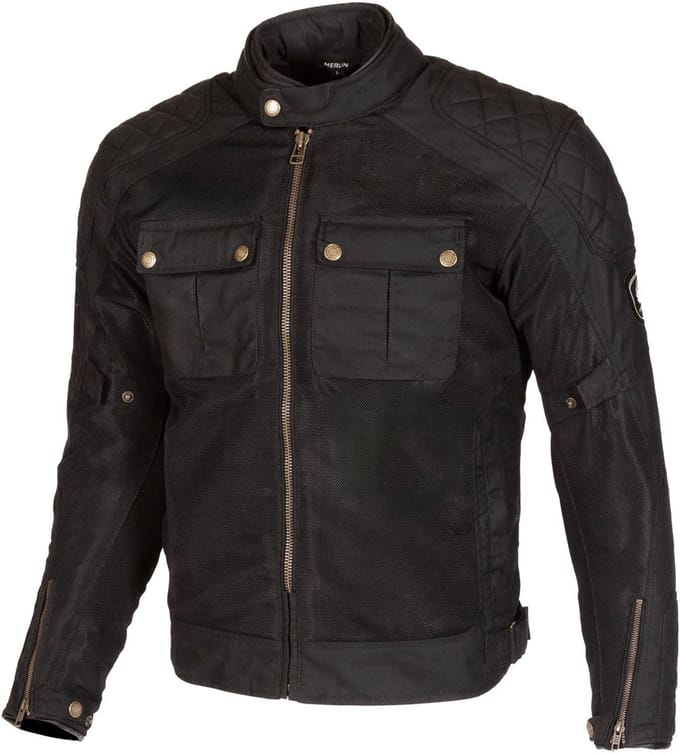 Merlin Shenstone II Cotec Air Zwart Textiele Motorjas - Jas