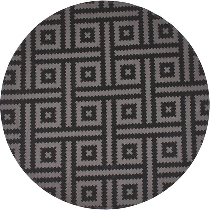 AJMER - Outdoor vloerkleed - Grijs/Zwart - 160 cm - Polypropyleen