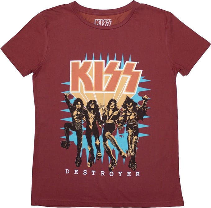 Kiss - Destroyer 3D Logo Dames T-shirt - M - Rood