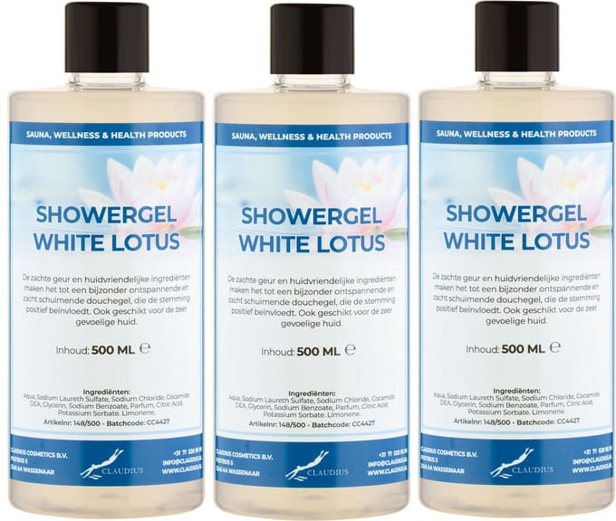 Douchegel White Lotus 500 ml - set van 3 stuks - Showergel