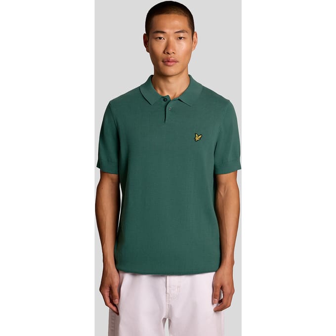 Lyle and Scott Poloshirt Knitted Groen - Maat M - Heren