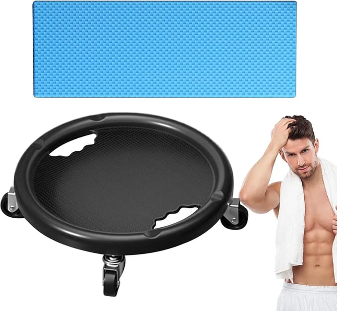 Buikspierwiel - Core trainer - Thuis trainen - 360 graden beweging - 28x28x8 cm - Zwart