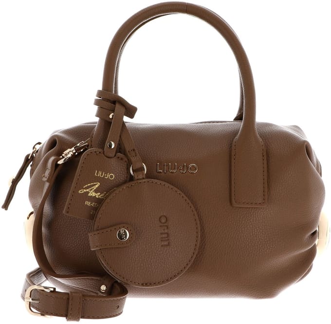 LIU JO handtas schoudertas Amelie ECS Bowler Bag Suede Lichtbruin