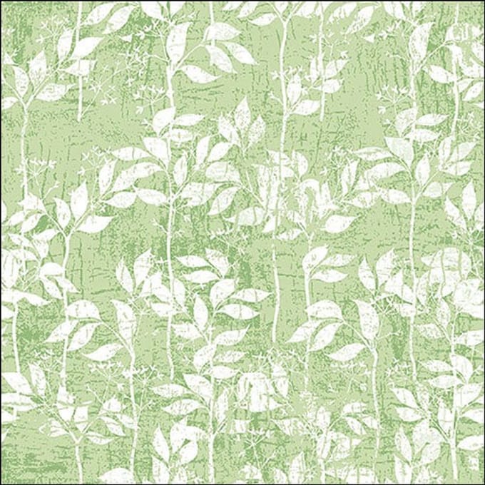 Lunch Servetten Leaves Pattern Light Green - Ambiente - 33x33 cm