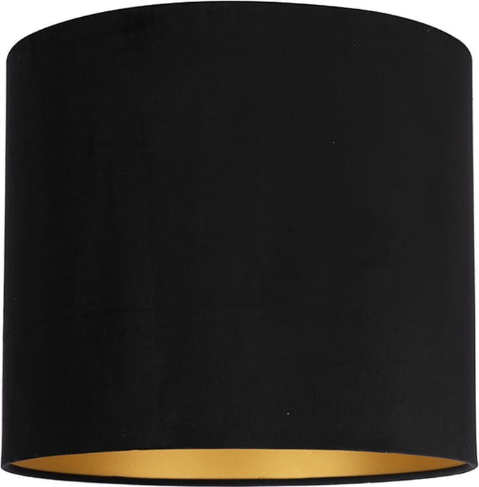 Uniqq Lampenkap velours zwart Ø 40 cm - 40 cm hoog