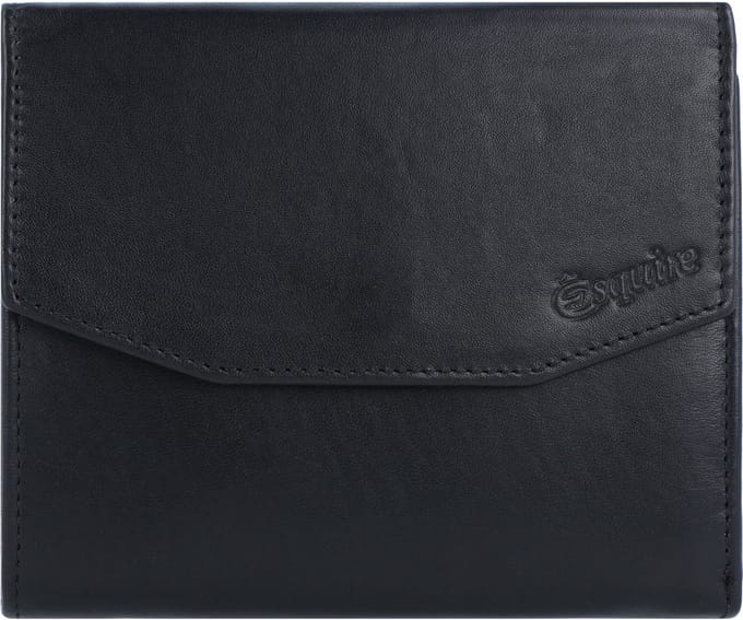 Esquire Nieuw Zijden Portemonnee Leer 12 cm - Dames - Horizontaal - schwarz