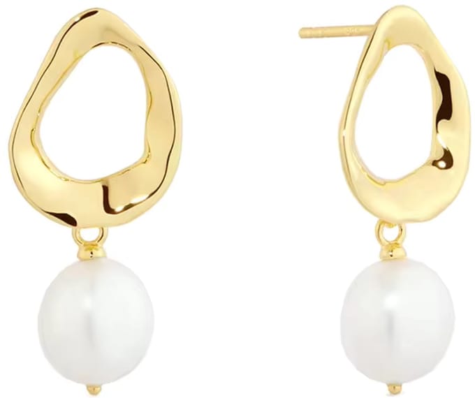 Oorsteker parel/14 karaat goldplated