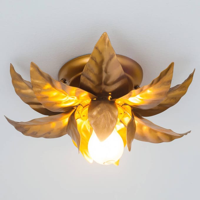 Kögl ANTIK plafondlamp met gouden bladeren 26 cm