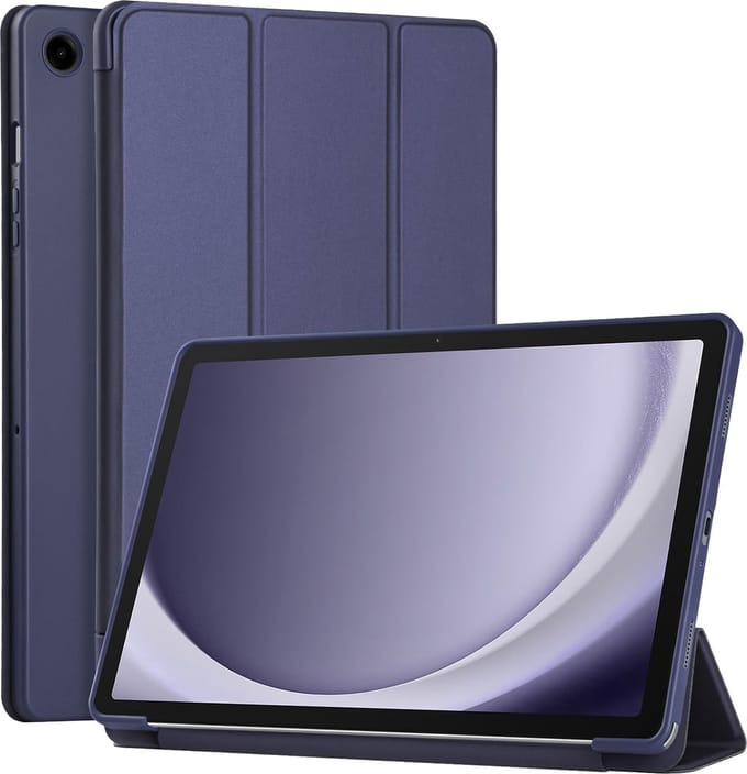 Hoes geschikt voor Samsung Galaxy Tab A9 - Arara Trifold Bookcase TabletHoes - Donkerblauw