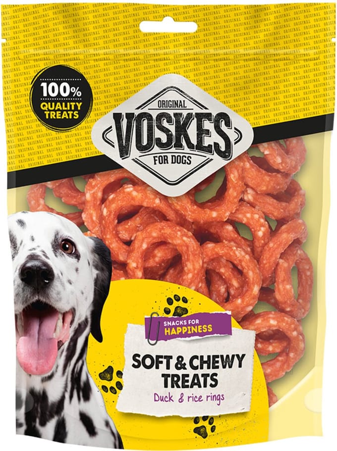 Voskes Hondensnack Ringen Eend & Rijst - 400 gr