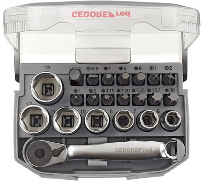 Gedore RED R49005023 3300026 Dopsleutel-bitinzet Metrisch 1/4 (6,3 mm) 23-delig