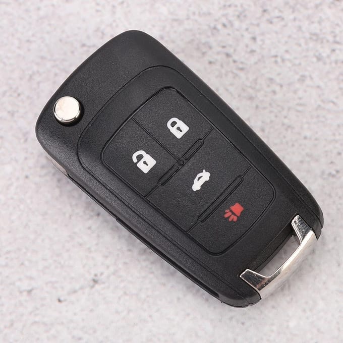Coque de protection noire pour clé télécommande à 4 boutons, compatible avec Chevrolet gray