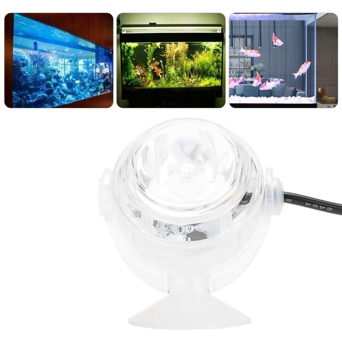 Plastic Waterdichte Onderdompelbare LED Vis Tanks Kleurrijk Verloop Nacht Spot Verlichting Aquarium blauw
