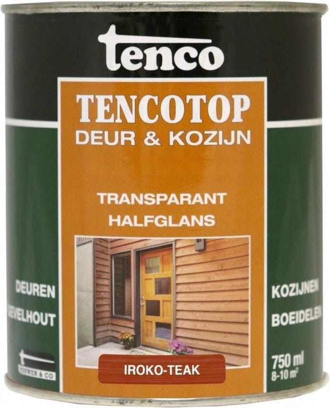 Tenco Tencotop Houtveredeling Deur & Kozijn Transparant Halfglans Irokoteak 0,75l