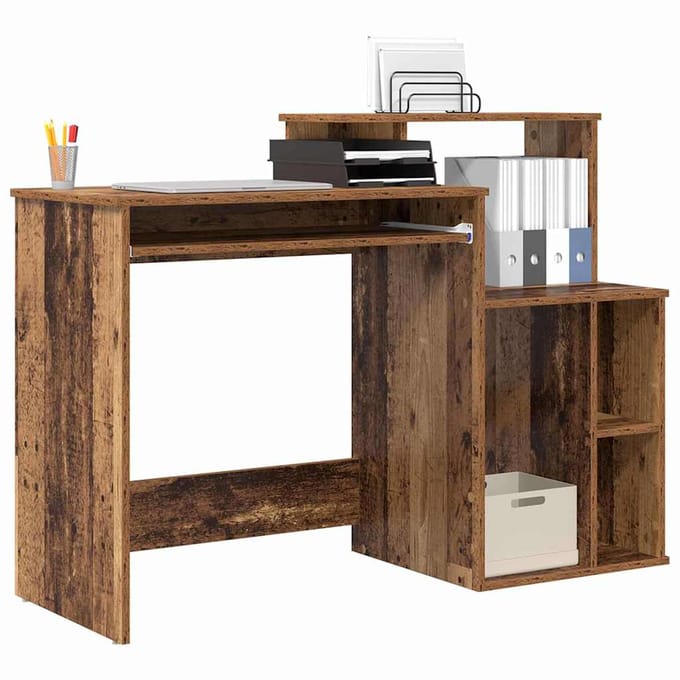 vidaXL - Bureau - Oud - Hout - 120,5 - x - 44 - x - 88,5 - cm - Bewerkt - hout