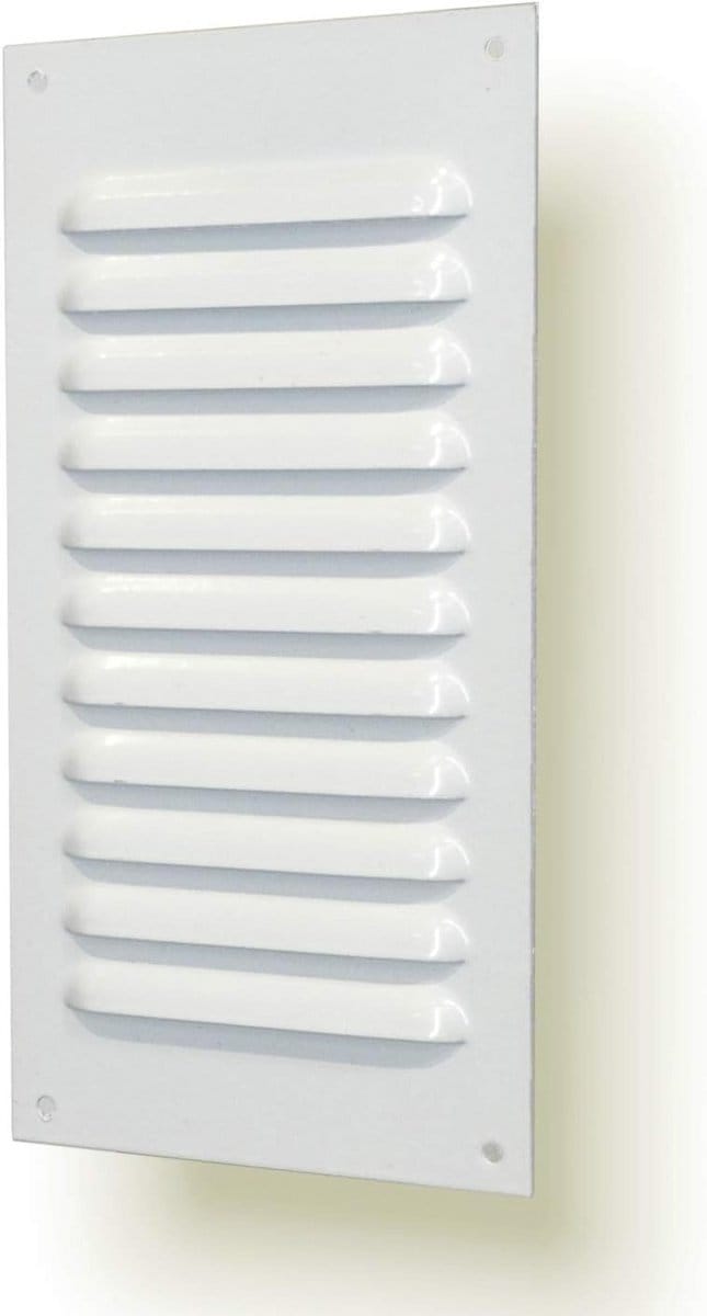 Ventilatierooster Metaal Wit 20x10 cm - Luchtrooster voor Ventilatie en Beluchting
