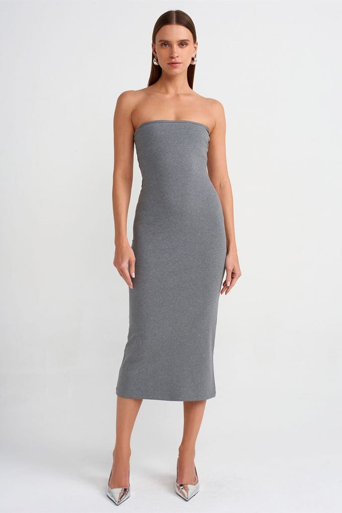 Strapless Bodycon Midi-jurk