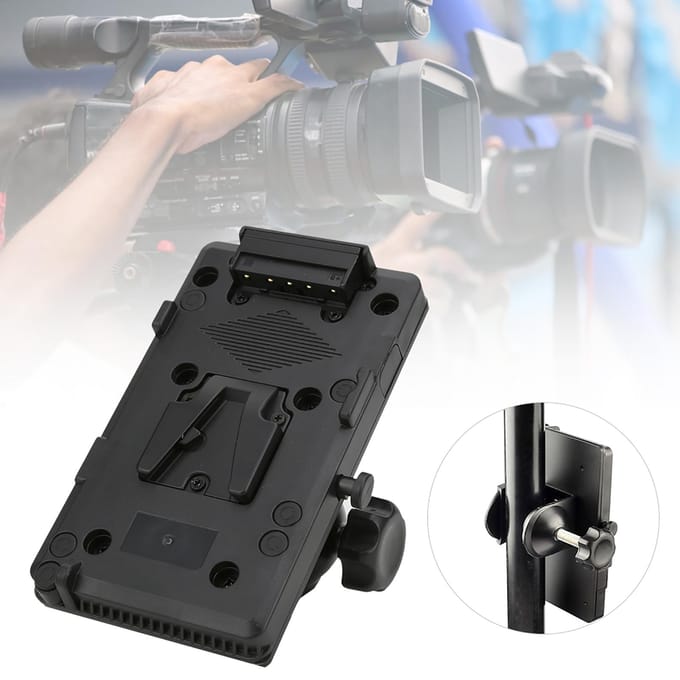 V Mount V Lock Batterij Ophangplaat D TAP Stroomvoorzieningssysteem met Bevestigingsclip Beugel black