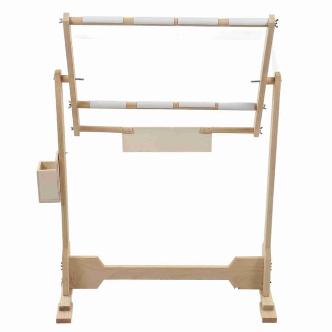 9CT Kruissteek Frame Vloerstandaard Houten Borduurwerk Tapijt Hoepels 50cm wit