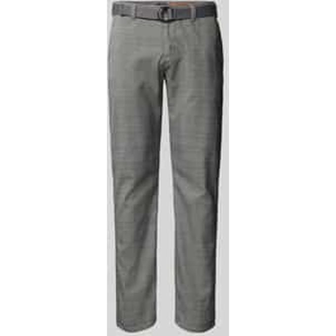 Straight fit stoffen broek met riem