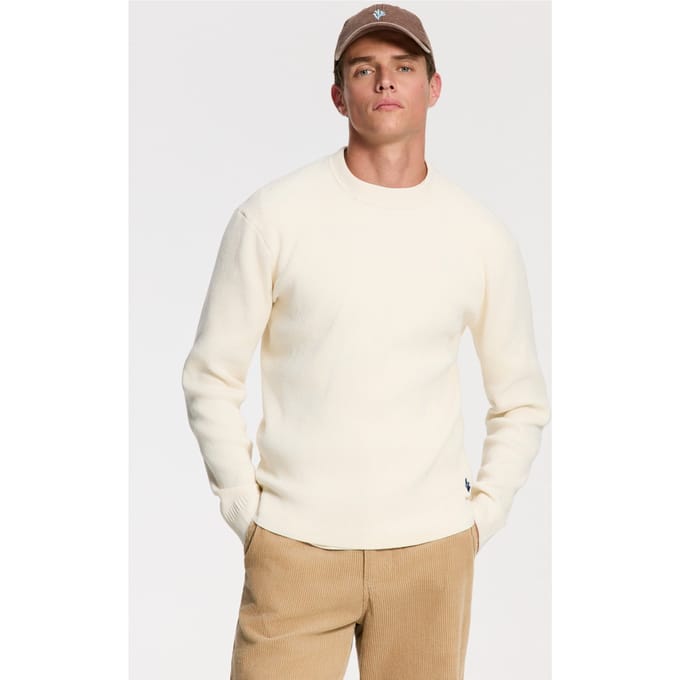 Shiwi Pike Relaxed Fit Chenille Pullover White Größe: M | Pullover Outlet | Herren | Weiß