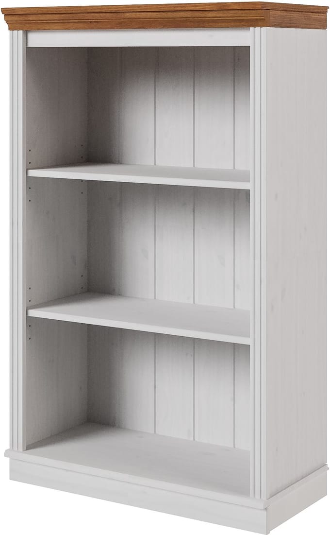 Anita-Boekenkast laag in dennenwitte honing