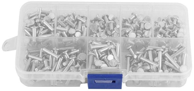 Complete Rivet Set van 400 Stuks – Aluminium Platkop RIVET M3 in Diverse Maten 4-16mm voor Klussen en Constructie