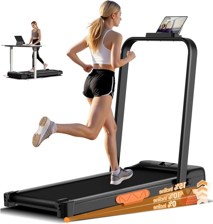Inklapbare Loopband - Hometrainer Helling - Thuis Sporten - 15% Verstelbare Helling - Max 136 kg - Zwart
