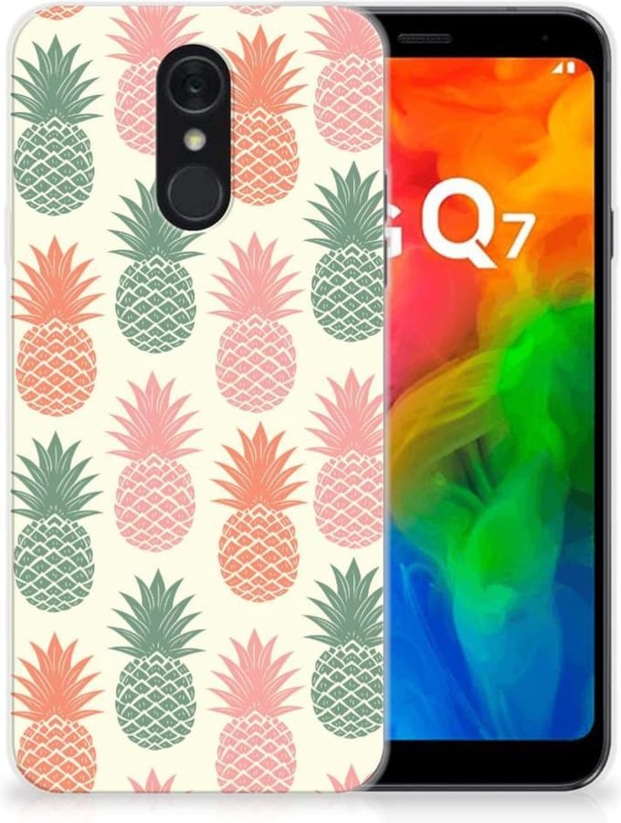 LG Q7 Siliconen Case Ananas
