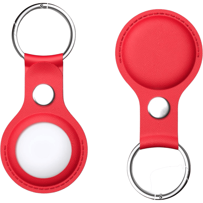 Comfycase AirTag Lederen Sleutelhanger Rood