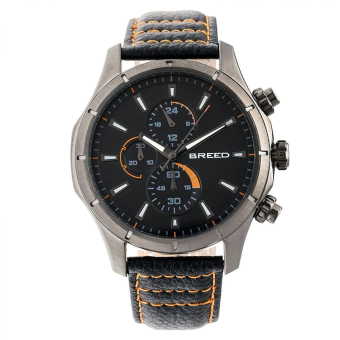 Breed Lacroix chronograaf horloge met leren band