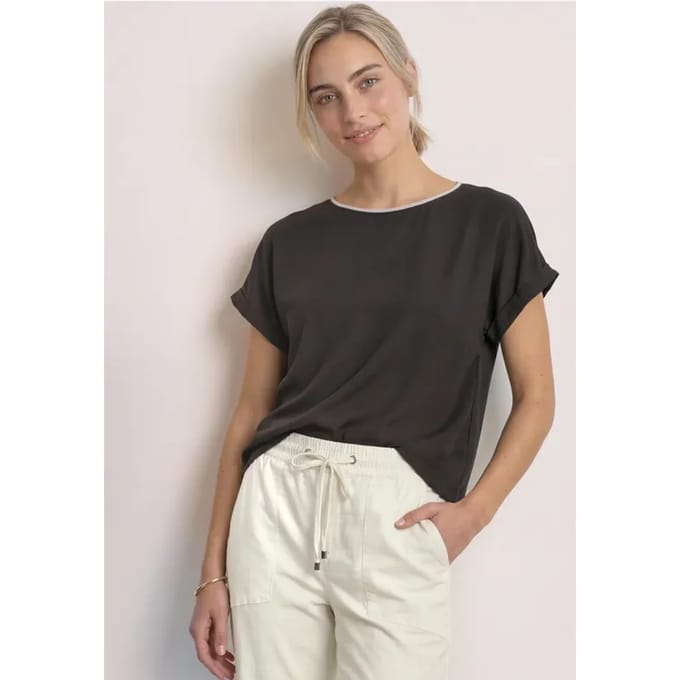 2-in-1-Shirt van chiffon met boothals