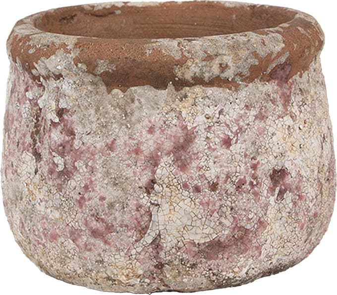 Clayre & Eef Bloempot Ø 13x9 cm Beige Terracotta