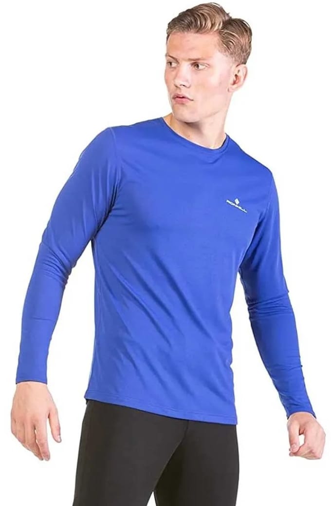 Ronhill Core T-shirt Met Lange Mouwen Blauw XL Man