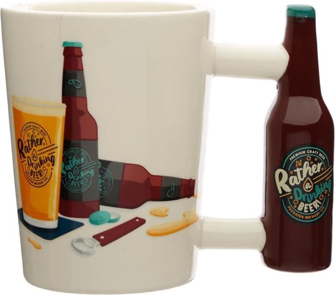 Puckator - Mok / Beker - Bierfles - Rather Drinking Beer! - Keramiek