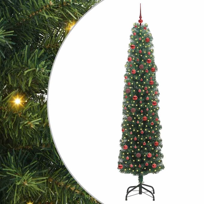 vidaXL - Kunstkerstboom - Groen - 210 - cm - PVC - en - Staal - en - Kunststof