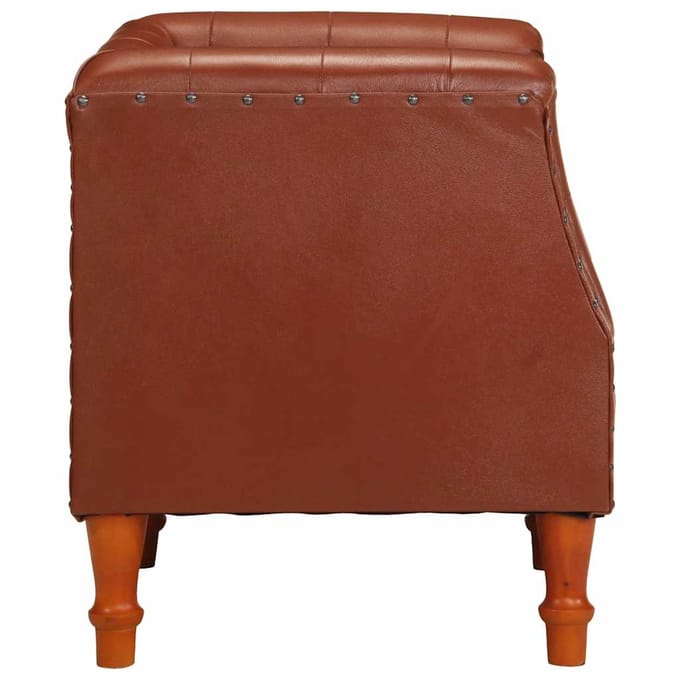 vidaXL - Fauteuil - echt - leer - bruin