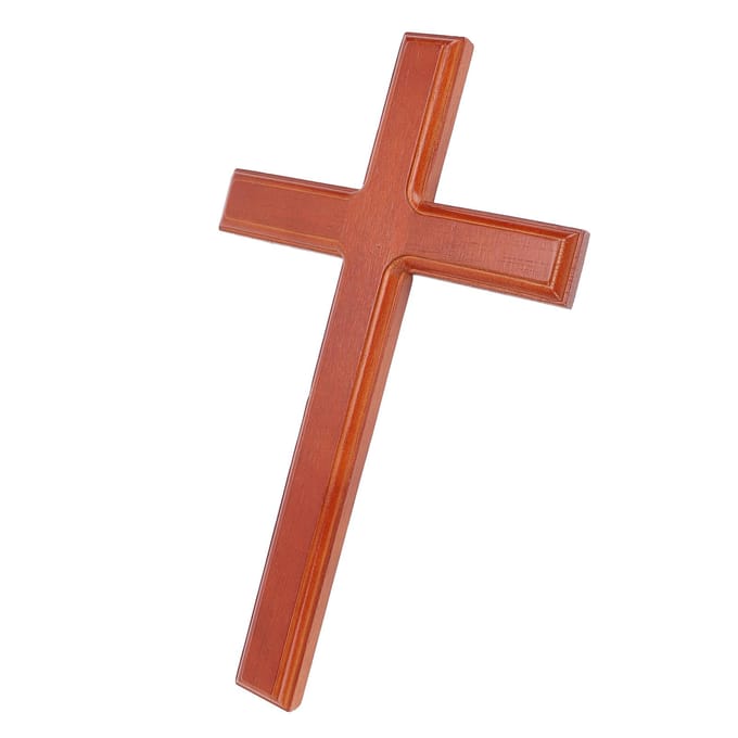 Houten Kruisbeeld Wanddecoratie 30cm Eenvoudig Glad Gepolijst Hout Wandhangend Kruisbeeld Rood rood