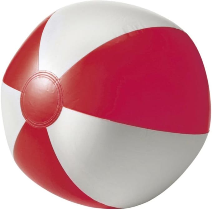 Impression Strandbal - opblaasbaar - zwembad speelgoed - rood/wit - D26 cm