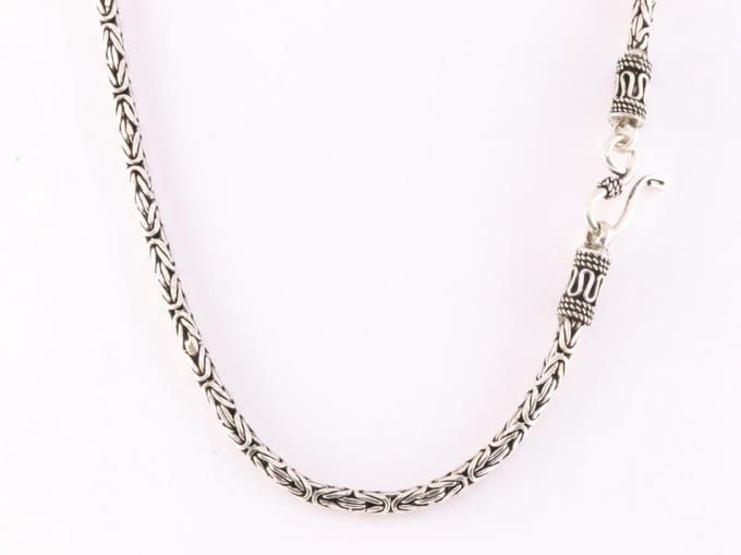 Fijne zilveren ketting met koningsschakel - 51 cm